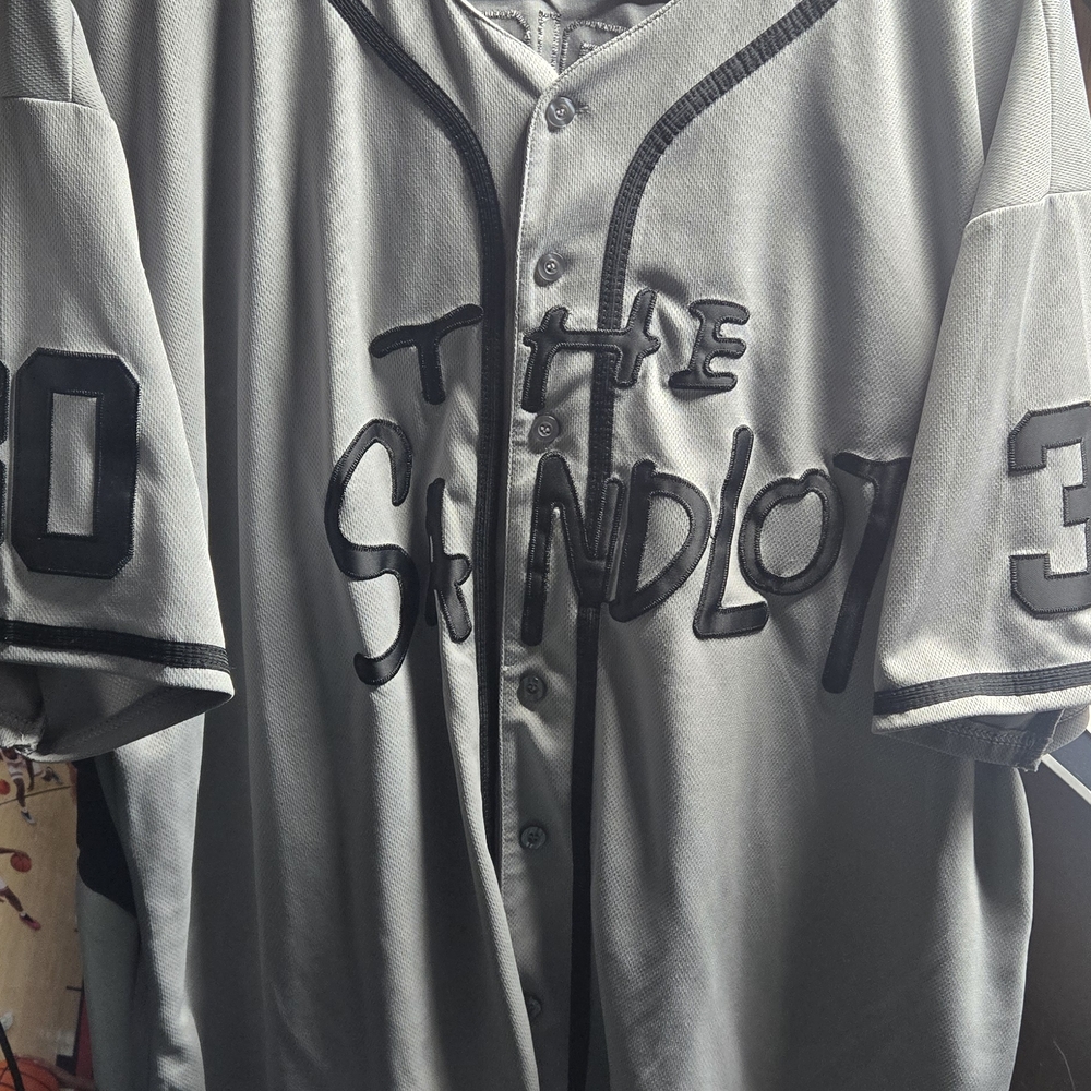 Gray Baseball Jersey with Black Accents